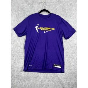 Nike Dri Fit NBA Los Angeles Lakers Basketball T Shirt Men L Purple Performance